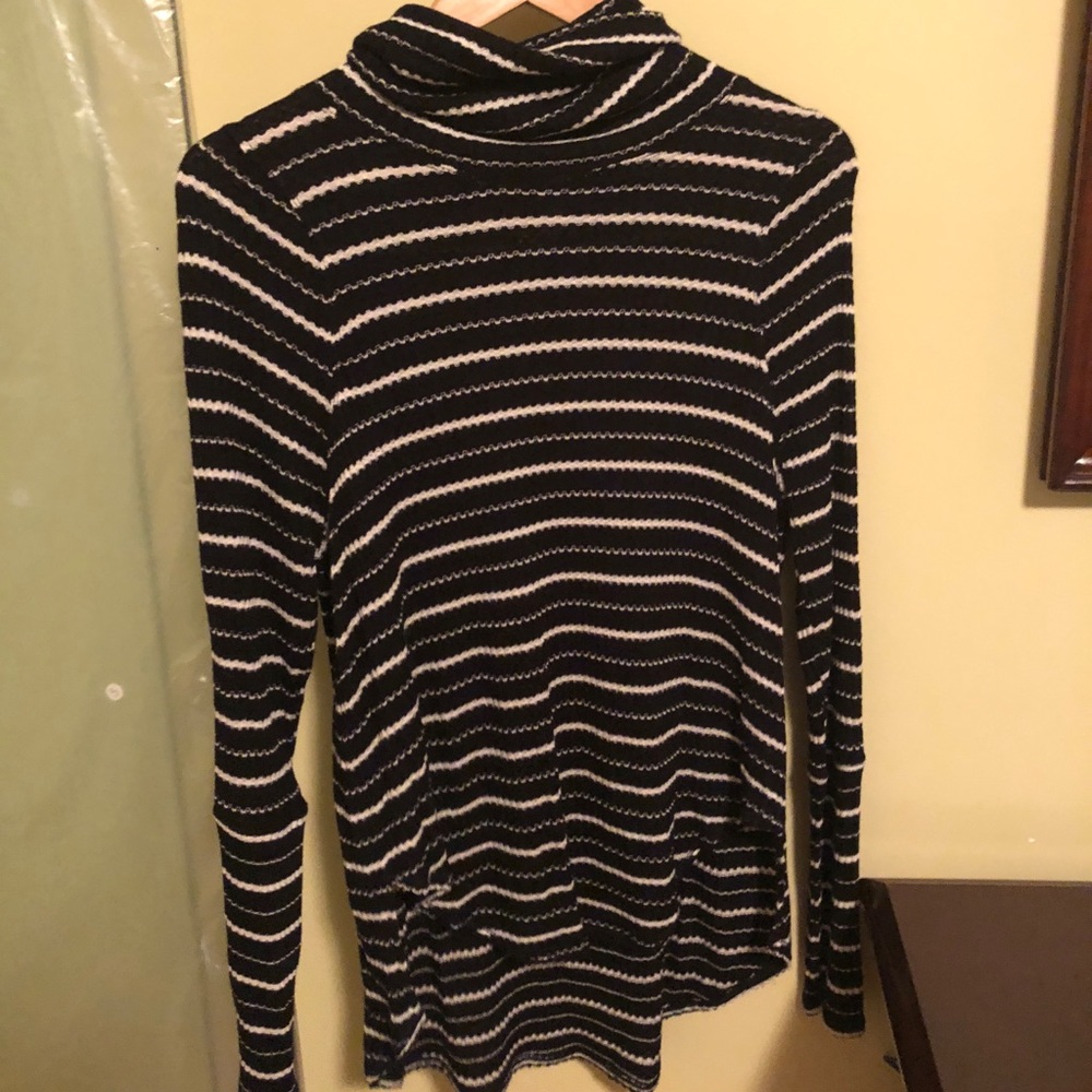Free People striped thermal turtle-neck